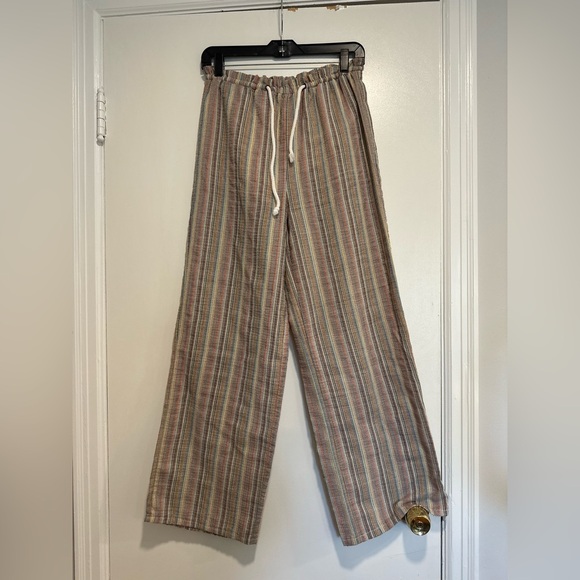 Women's Sz: S Paper Crane Lightweight Striped Wide Leg Drawstring. - Picture 1 of 13